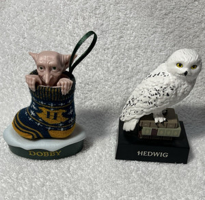 Harry Potter Dobby & Hedwig Figurine Set (2) Fantasy Mini Figures/with sounds