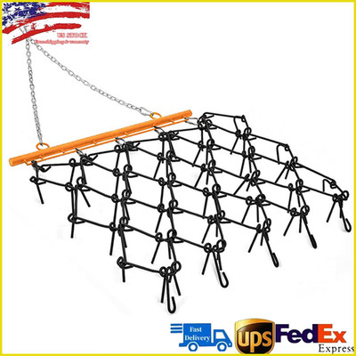 5'x4.5' Heavy Duty Chain Drag Harrow 3/8'' Tines For Tractor ATV UTV Lawn Tractor