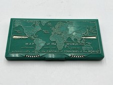 Vintage 1960 Sterling Map of the World Educator Pencil Case No 538 USA
