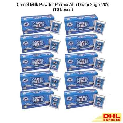 10x Abu Dhabi Camel Milk Powder 25g x 20's High Protein Calcium Easy to Digest