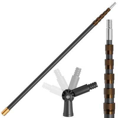 20 foot telescoping fiberglass fishing pole 20FT Heavy-Duty Fiberglass Telescopic Extension Pole - High Stiffness,  Non-Co