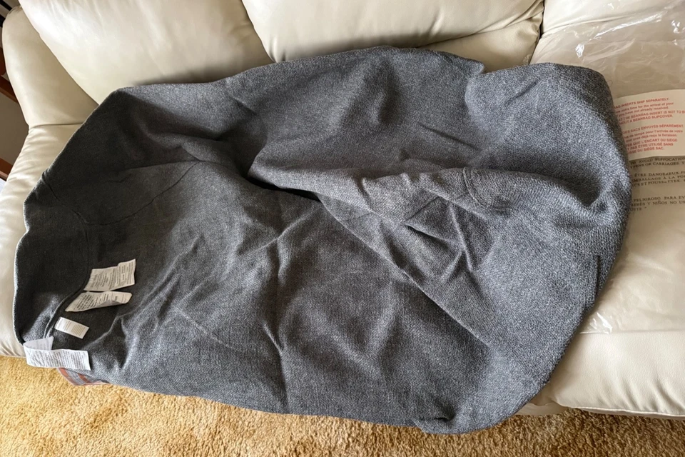 Pottery Barn Teen NEW Bean Bag Chair Slip Cover LARGE 41" Charcoal Grey Tweed - Image 3 of 4