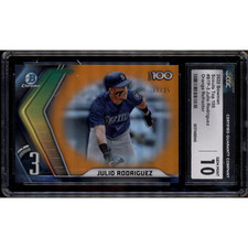 Julio Rodriguez 2022 Bowman Chrome Scouts Top 100 Orange Refractor 11/25 CGC 10