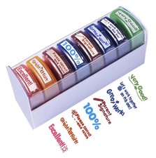 Teacher Stamps for Classroom Grading 8PCS Self-Inking Rectangular Stamp