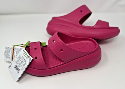 Crocs Classic Crush Sandals Barbie Hot Pink 207670 Women s 7 NEW + FAST SHIP