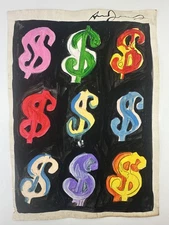 Andy Warhol COA Art Painting Original Drawing Vintage Paper Signed