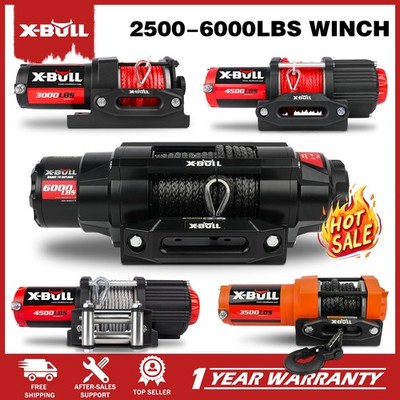 X-BULL UTV ATV Winch Kit 3000LB 4500LB 5000LB Electric Winch Synthetic Steel 4X4