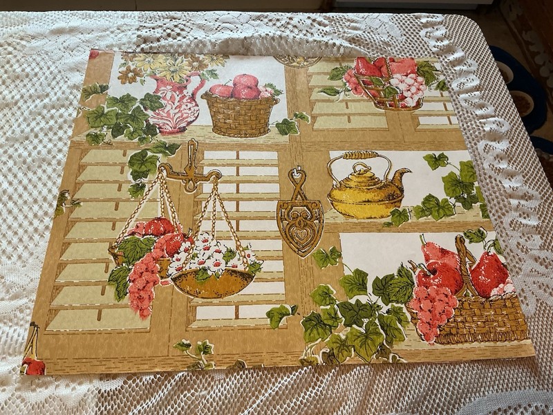 Dollhouse Wallpaper Vintage Tea, Floral Fantasy Country Kitchen