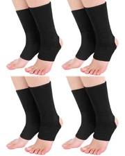 Handepo 4 Pairs Muay Thai Ankle Wraps MMA Compression Foot Sleeve Ankle Brace...