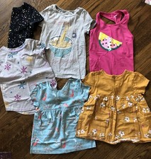 Toddler Girls 4T Summer / Fall 6 Piece Lot Tees / Tops Good Preowned Condition