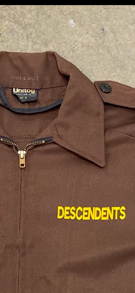 Chaqueta de Trabajo Descendants Tour Años 80 De Colección Punk Marrón Original 40 R Unitog RARA Foto 3 de 4