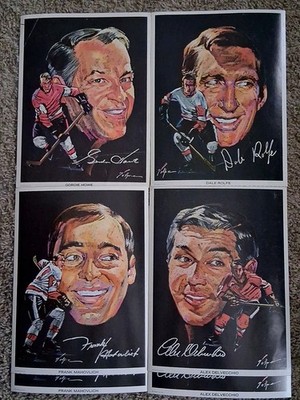 ''Pro Star Hockey Portrait prints 1971 (Red Wings)  artist Nicholas Volpe   Rare 
