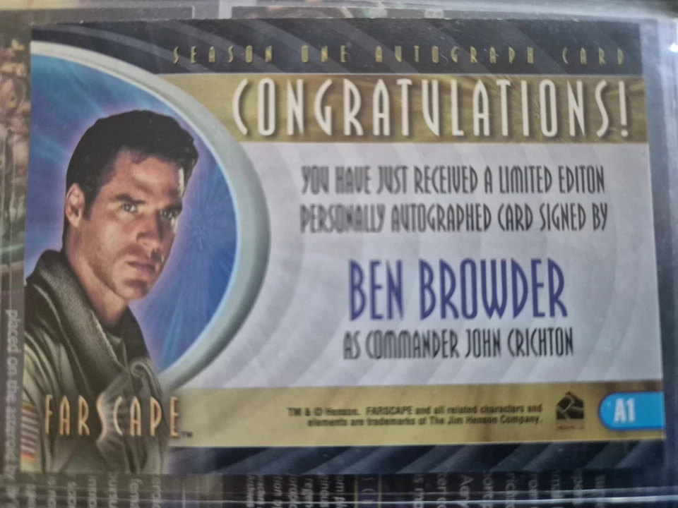 Farscape Ben Browder as John Crichton Autograph Auto Card A1 Rittenhouse 2000 - Image 2 of 2