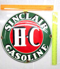 Sinclair H-c 12x 12 Vintage Genuine Porcelain Sign Pump Plate Gas Station Oil