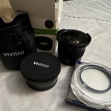 58mm DSLR Camera Lens Attachment Lot Vivitar 0.43x Wide Angle  0.35x Fisheye 1A