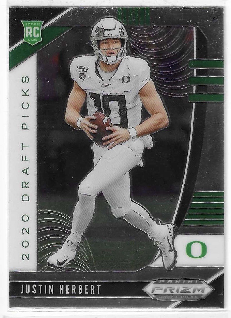 Justin Herbert Rookie Card 2020 Panini Prizm Draft Picks #102
