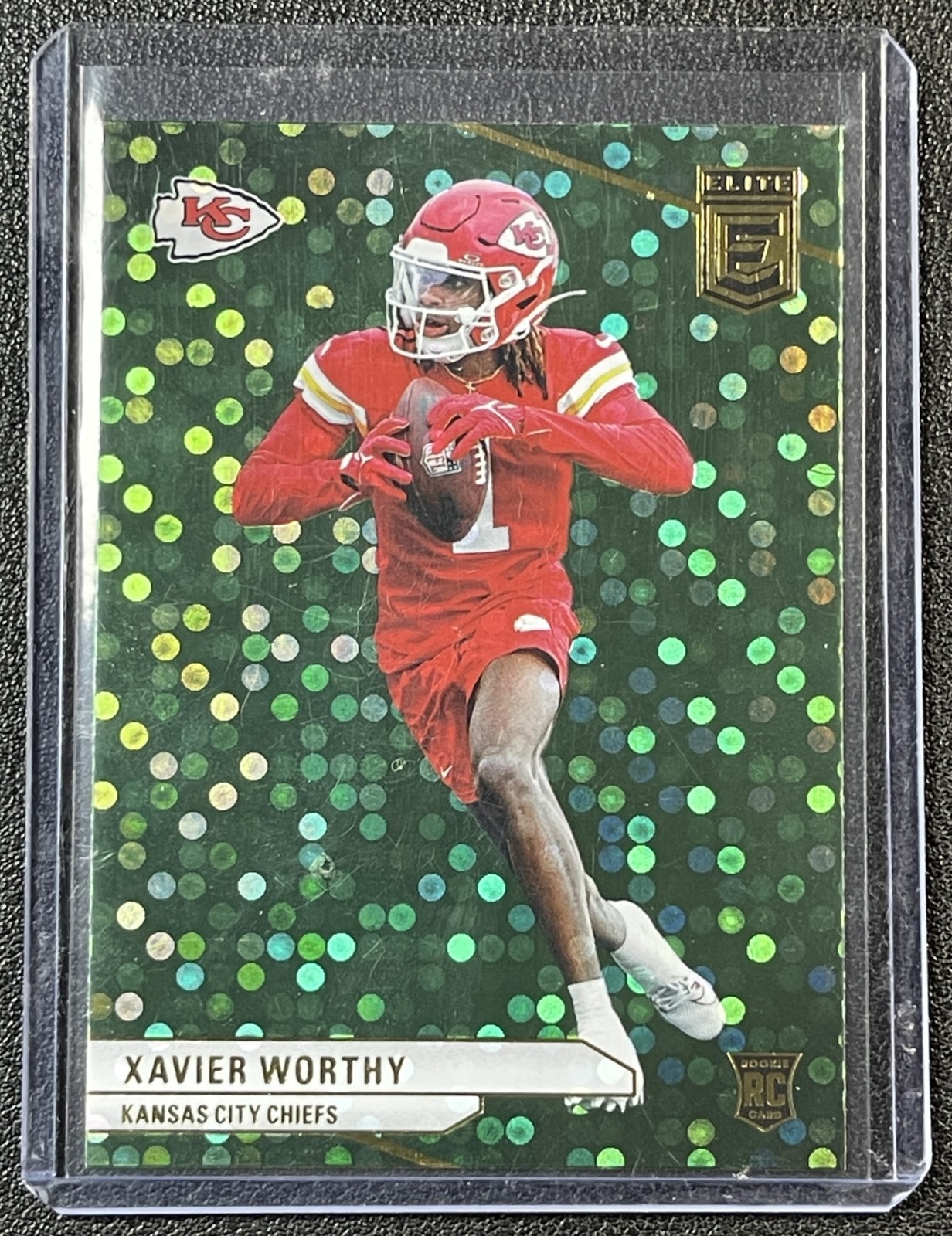 XAVIER WORTHY 2024 PANINI DONRUSS ELITE #186 ROOKIE GREEN DISCO RC CHIEFS
