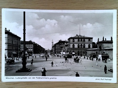 Munich Ludwigstraße Postcard 1941 Feldherrnhalle View Real Photo Rolf Kellner