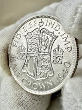 1940 George VI Half-Crown Silver Coin KM#856 High Grade .500 Silver
