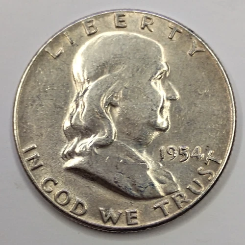 1954-P Franklin Half Dollar 90% Silver Nice Circulated Condition - FHD04