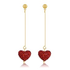 Valentines Day Earrings For Women Red Heart Dangle One size, colorful