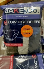 JAKE & CO. 6PACK BOYS BRIEFS. SIZE CHART ON  BAG WRONG PICTURES SHOWS REAL SIZES