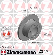 2x ZIMMERMANN Bremsscheibe COAT Z 400.6469.20 f&uuml;r MERCEDES SPRINTER KLASSE VW LT