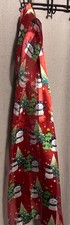 Christmas Red Sheer Scarf With Snowman  Tree Print