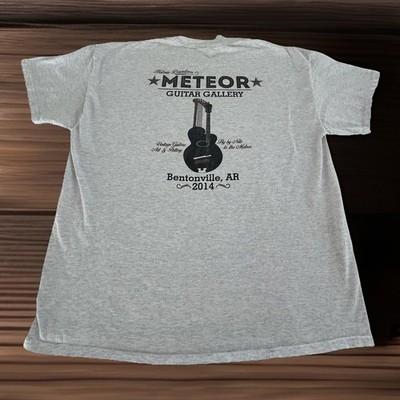 The Historic Meteor Guitar Gallery Bentonville AR Music Gray T-Shirt Adult XL