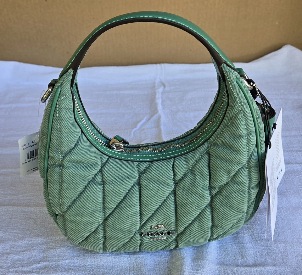 Nuevo Bolso Bandolera Coach Outlet Carmen Mini CBR11 Verde Hiedra Bolso de Mano Foto 2 de 4