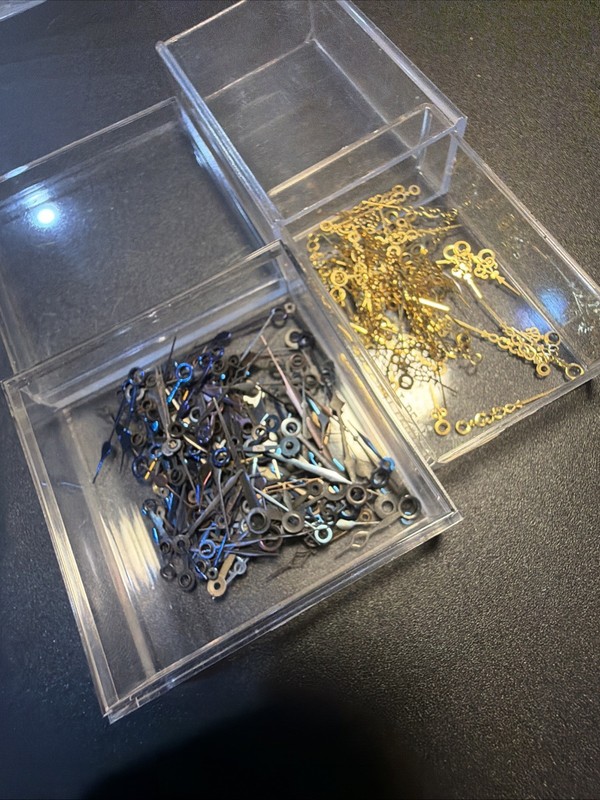 AZ78 VTG Huge Lot Of Watchmaker Hands Multi Color Gold & Other For Replacement**