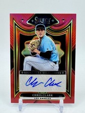 2025 Panini Select #SS-CC Chris Clark Signature Selections Red Prizm #/99