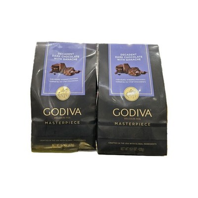 2 Packs Godiva Masterpieces Dark Chocolate  15.1 OZ Each Pack - FREE SHIP