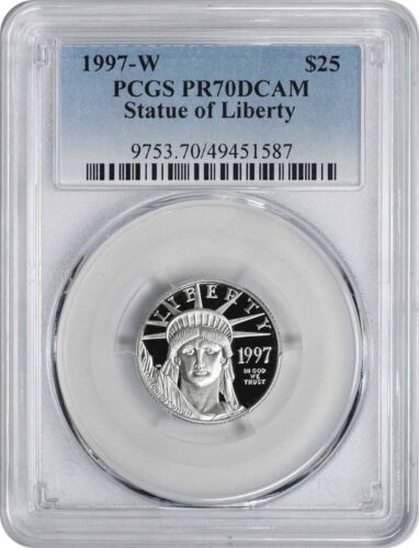American Platinum Eagle PR70DCAM 1997 $25 cámara PCGS - Imagen 1 de 2