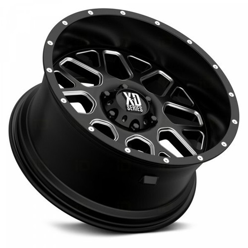 22X12 XD820 GRENADE WHEELS RIMS SIERRA RAM SILVERADO 1500 SATIN BLACK MILLED - Picture 2 of 7