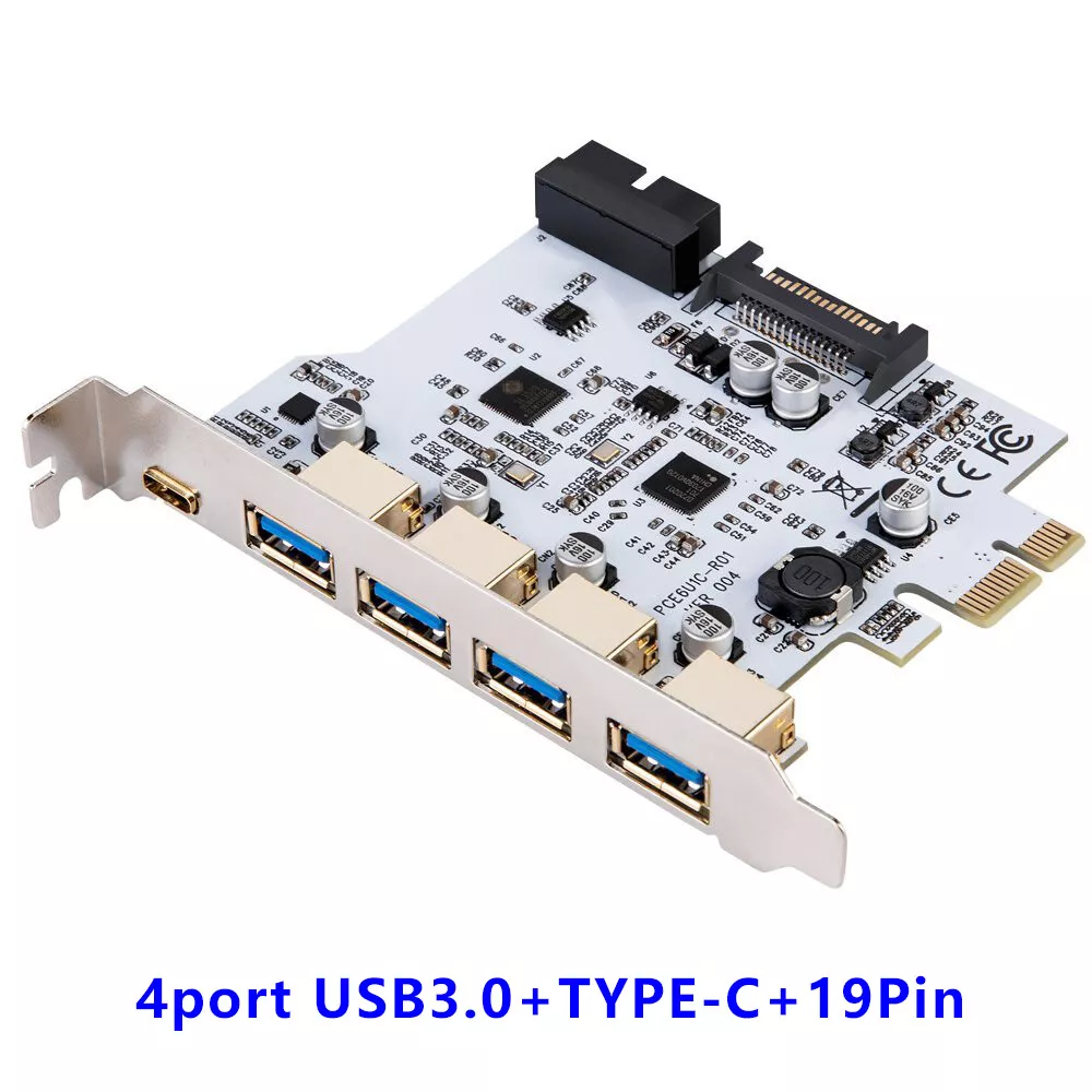 PCI-E Type Expansion Card Adapter PCI Express to USB 3.0 5Port +1Port USB3.1 eBay