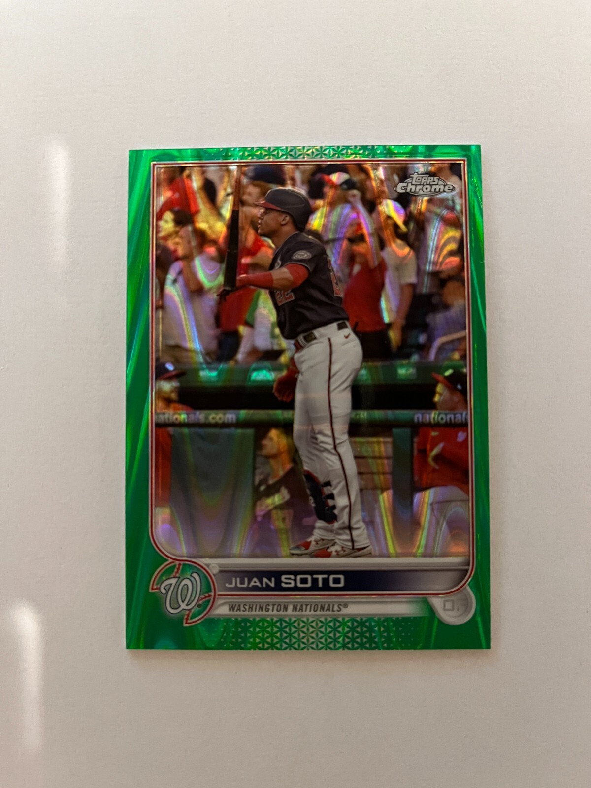 2022 Topps Chrome #129 Juan Soto - Green Raywave Refractor #d /99 - Nationals