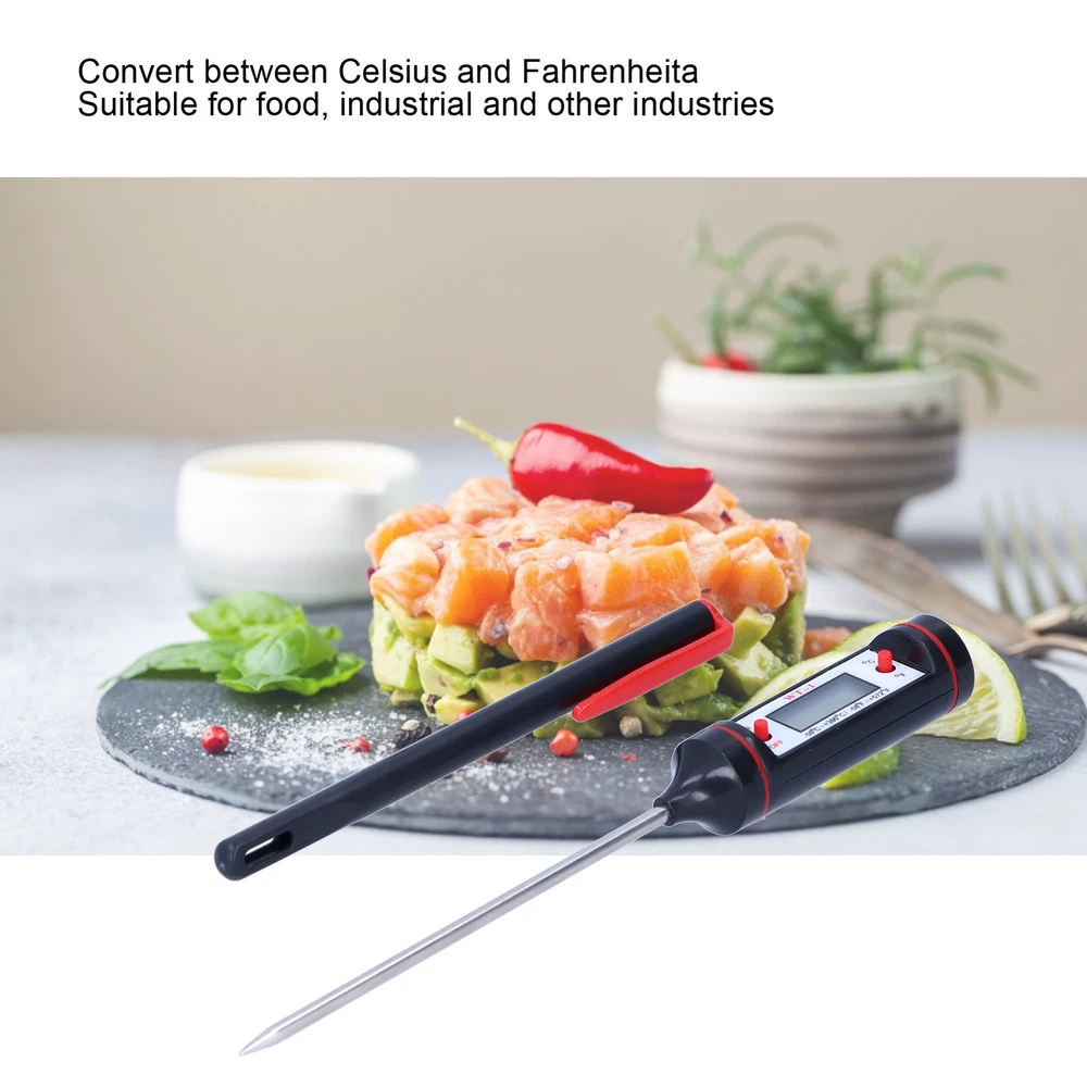 Meat Thermometer Digital Food Probe BBQ Cooking Tools ‑50℃~+300℃ Plug‑in Meter