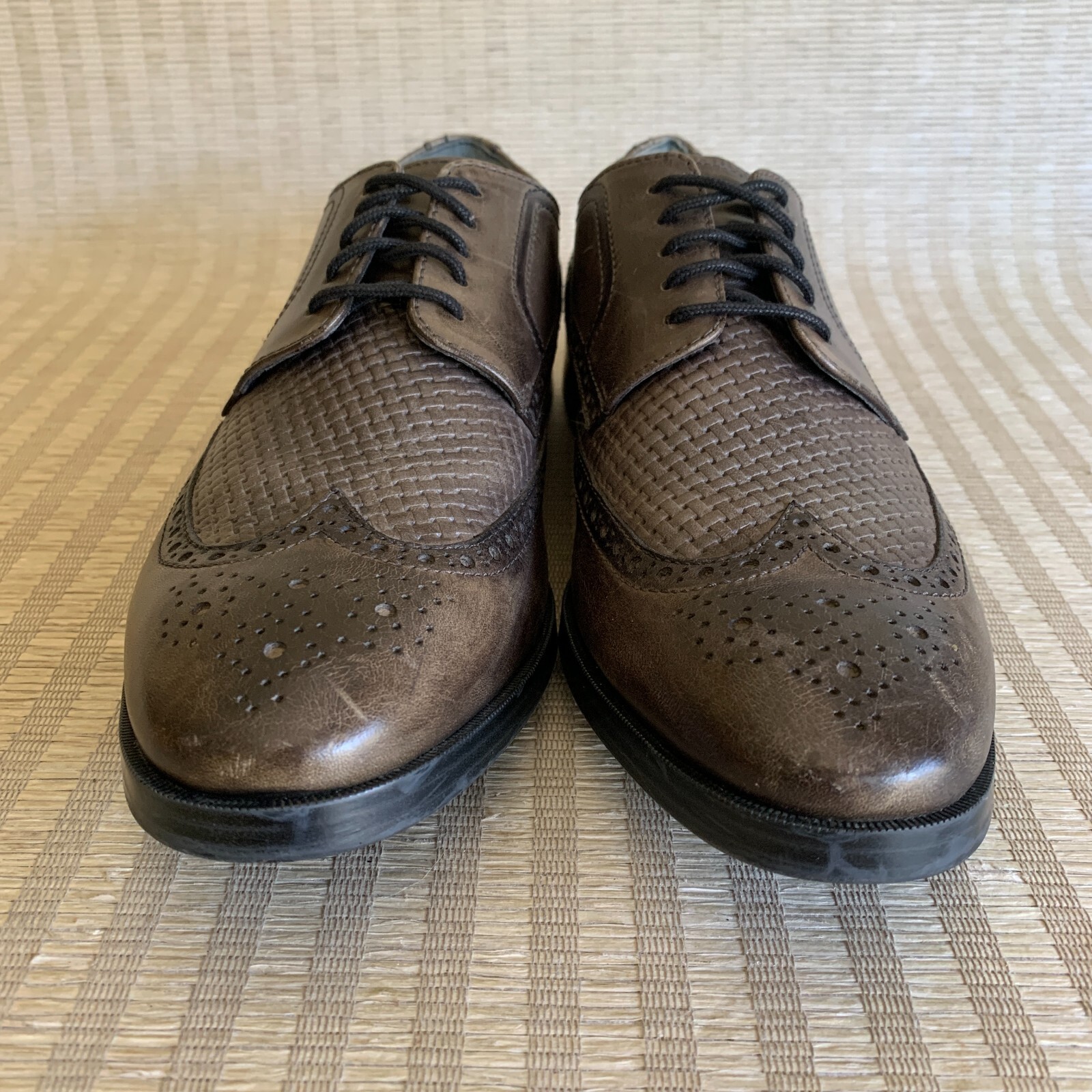 SAOLA Scarpa elegante Cole Haan da uomo Grand OS Jefferson derby a coda di rondine in pelle grigia taglia 9 M