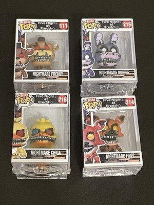Bitty Pop Lot Of 4: FNAF Nightmare Freddy, Bonnie, Chica, Foxy Funko 1 Inch