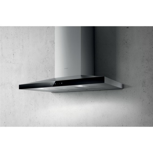 Elica 90cm Dunstabzugshaube Kamin Dunstabzugshaube Edelstahl Schwarz Glas Claire