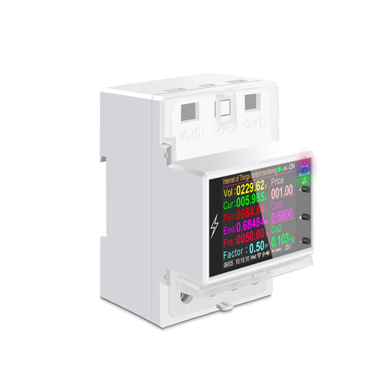 Power Monitor Built-in Relay Switch Voltage Monitoring Din-rail Digital Wifi