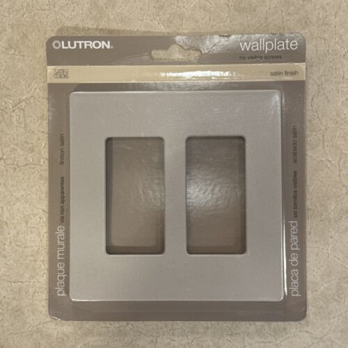 LUTRON 2 Gang Screwless Wallplate Satin Finish Taupe Color SC-2-TP New - Picture 2 of 3