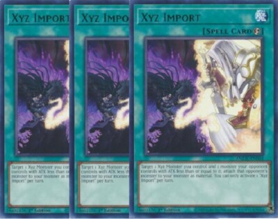 Yugioh - XYZ Import x 3 - 1st Edition - Rare LP - Free Holographic Card