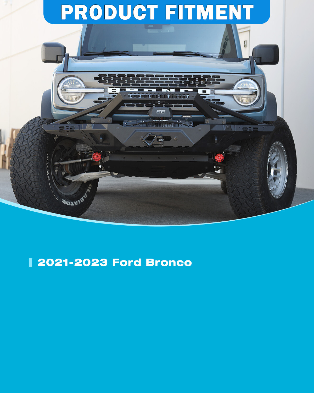 Bull Bar Bumper Brush Guard Textured Steel For 20212023 Ford Bronco 2/