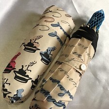 Authentic Chanel Vintage Folding Umbrella Polyester Deadstock Not Used