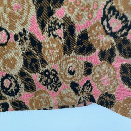 Maeve Mock-Neck Jacquard Top Women’s Size XXS Gold Pink Floral Mod - Picture 8 of 14