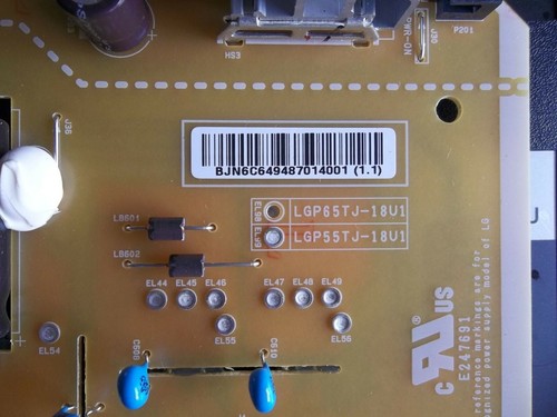 LG 55UK6090PUA power supply board EAX67865201 LGP55TJ-18U1 .BUSW-7676 - Picture 4 of 5
