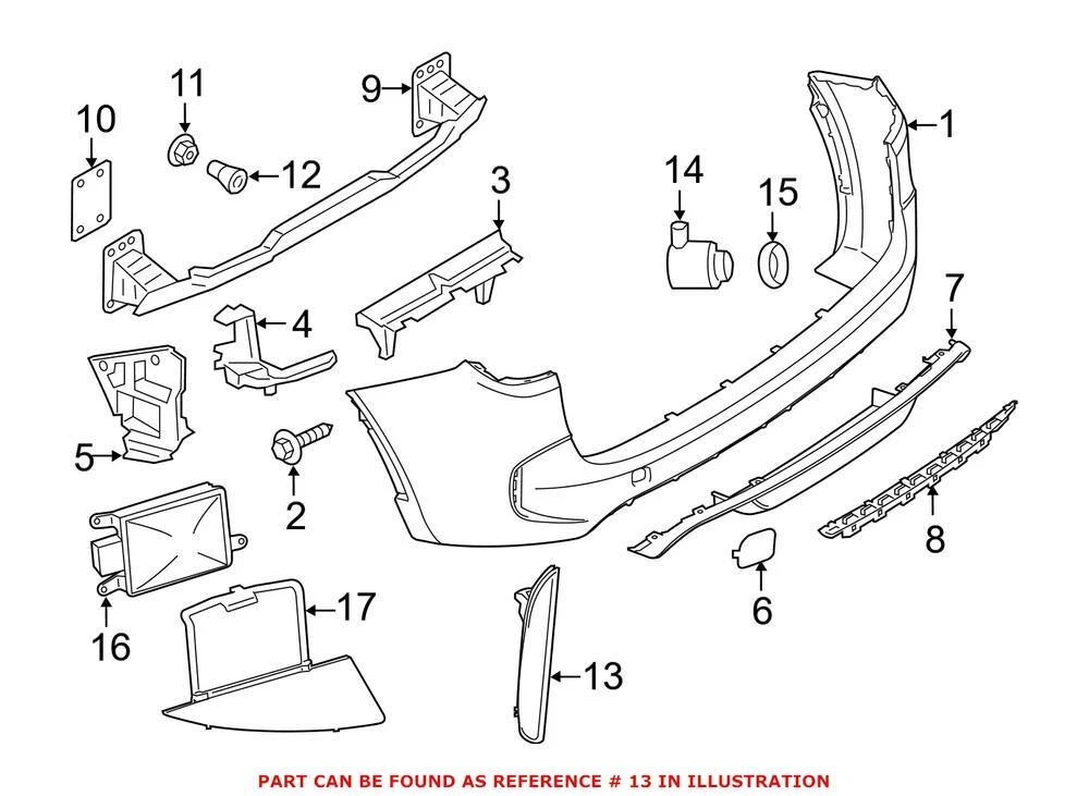 Genuine OEM Rear Driver Left Reflector Panel For BMW 63147850005 