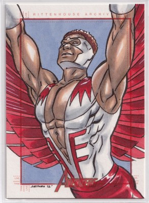 2012 Marvel Greatest Heroes Falcon Sketchkarte von Arturo Ramirez
